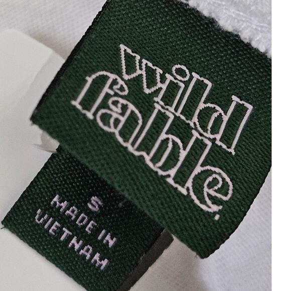 White Cotton Blend Crop Tee Size Small - Picture 3 of 4